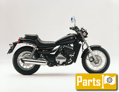 De onderdelen catalogus van de Kawasaki El252 2001, 252cc