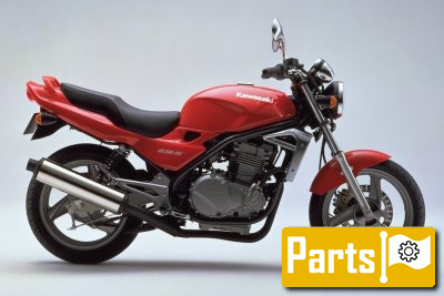 De onderdelen catalogus van de Kawasaki Er500 1998, 500cc