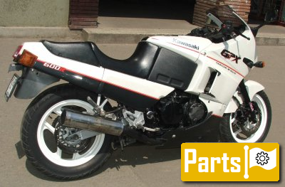 De onderdelen catalogus van de Kawasaki Gpx250r 1988, 250cc