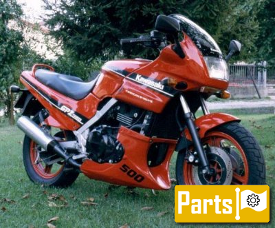 De onderdelen catalogus van de Kawasaki Gpz500s 1989, 500cc