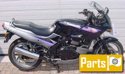 De onderdelen catalogus van de Kawasaki Gpz500s 1997, 500cc