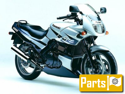 De onderdelen catalogus van de Kawasaki Gpz500s 2003, 500cc