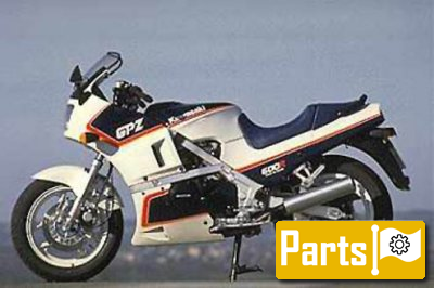 De onderdelen catalogus van de Kawasaki Gpz600r 1987