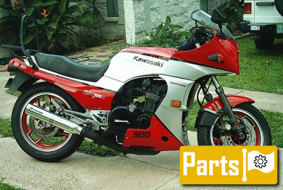 De onderdelen catalogus van de Kawasaki Gpz900r 1986