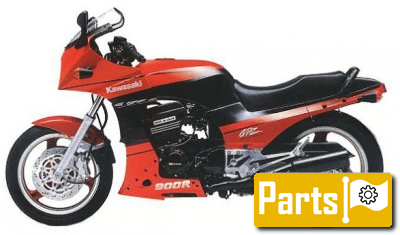 De onderdelen catalogus van de Kawasaki Gpz900r 1990, 900cc