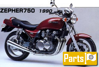 De onderdelen catalogus van de Kawasaki Zephyr 750 1992, 750cc