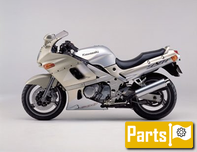De onderdelen catalogus van de Kawasaki Zz R600 2001, 600cc