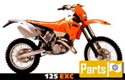 De onderdelen catalogus van de Ktm 125 Exc Usa 2001, 125cc