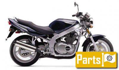 De onderdelen catalogus van de Suzuki Gs500h 2001, 500cc