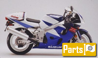 De onderdelen catalogus van de Suzuki Gsx R600 1997, 600cc