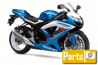 De onderdelen catalogus van de Suzuki Gsx R600 2010, 600cc