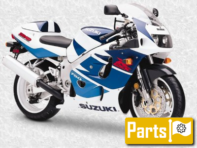 De onderdelen catalogus van de Suzuki Gsx R750 1998, 750cc