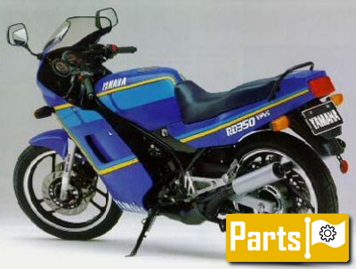 De onderdelen catalogus van de Yamaha Rd350lcf 1988